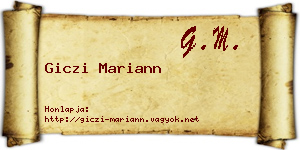 Giczi Mariann névjegykártya