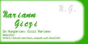 mariann giczi business card